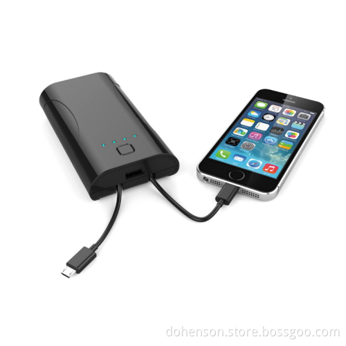 3 in one 6000mAh US plug power bank with foldable cable for iPhone 5/6/7 plus,Samsung
